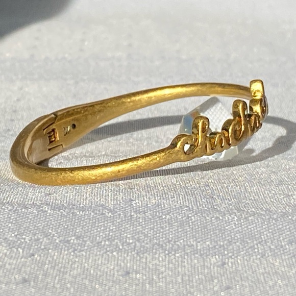 Madewell Hinged Gold Tone Open Cuff Bracelet 6.5" - Picture 13 of 14